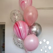 roze srebrni baloni