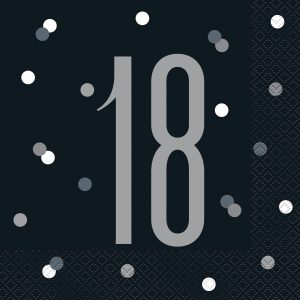 salvete za 18 rodjendan crno srebrne