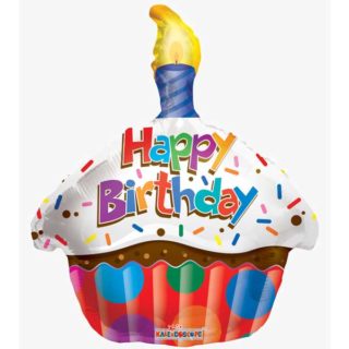 Šarena tortica Happy Birthday balon