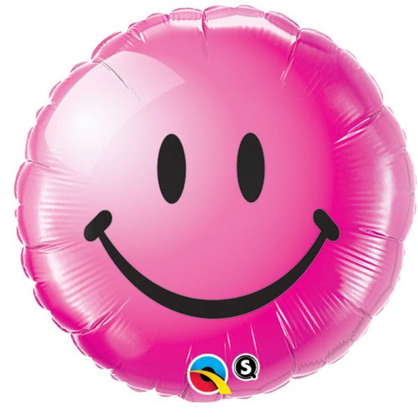 smile face roze balon