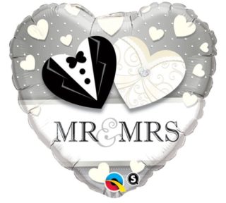 Srce mladenci Mr & Mrs balon za venčanje