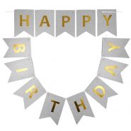 srebrni baner happy birhday