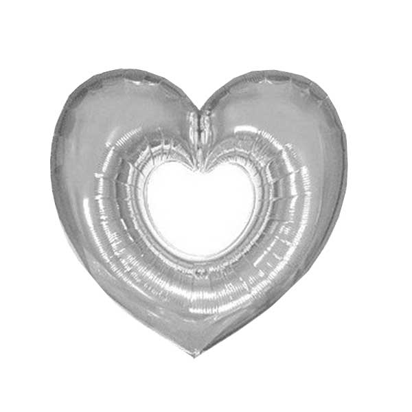srebrno srce balon