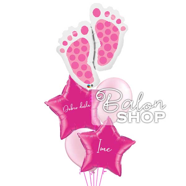 stopala baloni za rodjenje bebe devojcice
