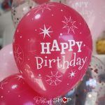 tamno roze happy birthday balon gumeni