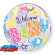 welcome baby bubble balon