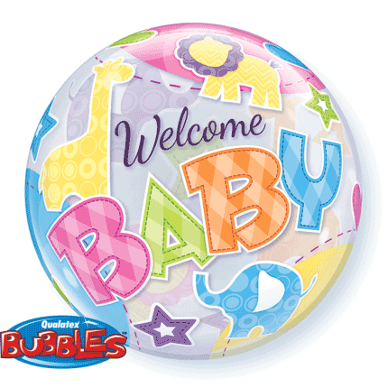 welcome baby bubble balon