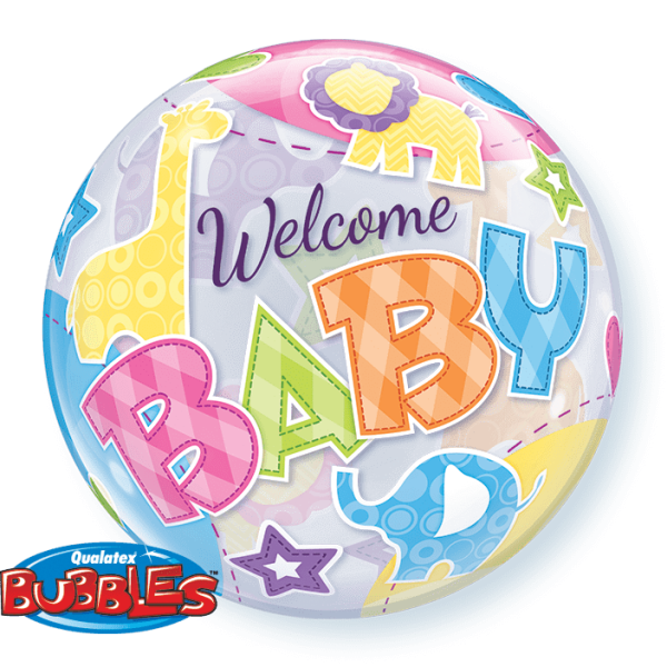 welcome baby bubble balon