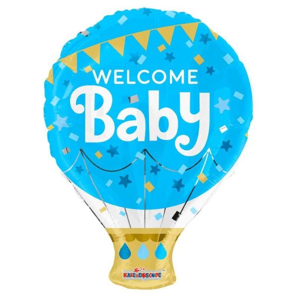 Welcome baby plavi hot air balon