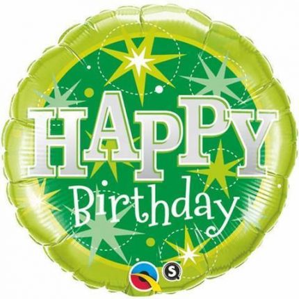 zeleni happy birthday balon