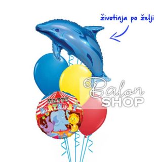 Životinje u cirkusu rođendanski baloni u buketu